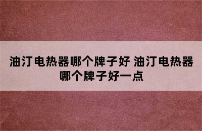 油汀电热器哪个牌子好 油汀电热器哪个牌子好一点